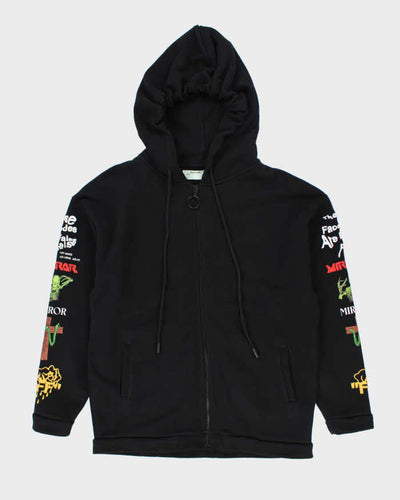Off White "Main Label" Graphic Print Zip Up Hoodie - XS