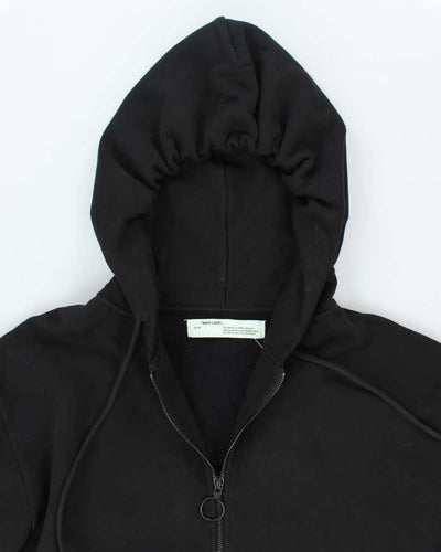 Off White "Main Label" Graphic Print Zip Up Hoodie - XS
