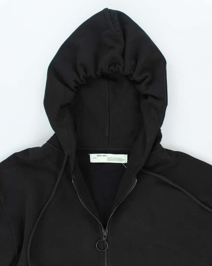 Off White "Main Label" Graphic Print Zip Up Hoodie - XS