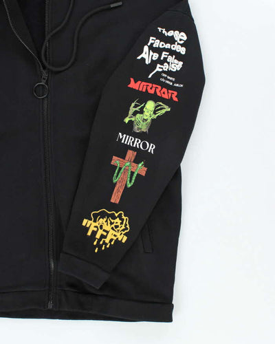 Off White "Main Label" Graphic Print Zip Up Hoodie - XS