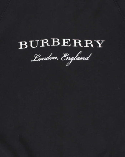 Vintage Burberry Embroidered Spell Out Hoodie - L