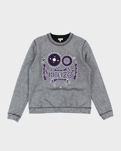 Vintage Kenzo Glitter Heavyweight Embroidered Sweatshirt - L