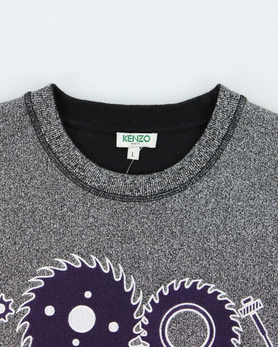 Vintage Kenzo Glitter Heavyweight Embroidered Sweatshirt - L