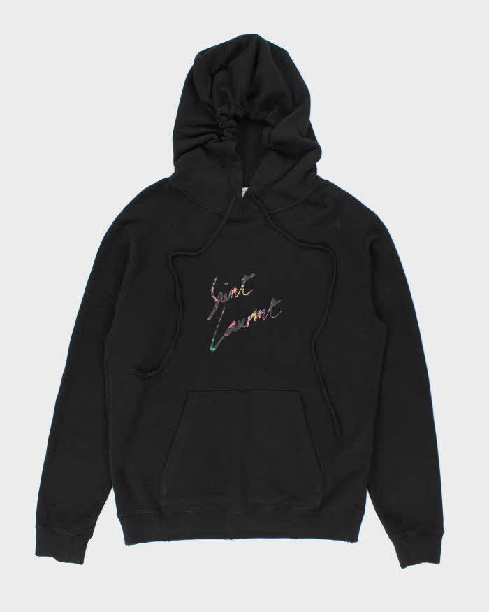 Vintage Y2K Saint Laurent Multi-Coloured Graphic Print Hoodie - XL