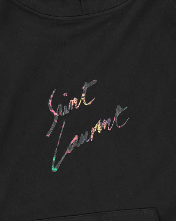 Vintage Y2K Saint Laurent Multi-Coloured Graphic Print Hoodie - XL