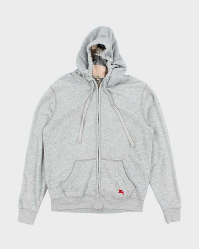 Vintage Burberry Brit Embroidered Logo Zip Up Hoodie - L
