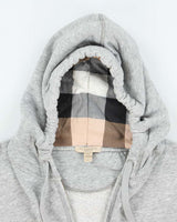 Vintage Burberry Brit Embroidered Logo Zip Up Hoodie - L