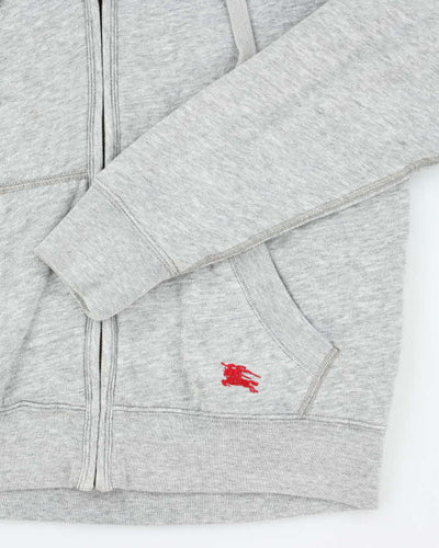 Vintage Burberry Brit Embroidered Logo Zip Up Hoodie - L
