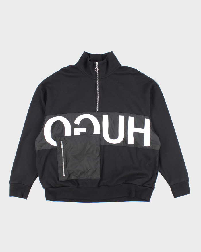 Vintage 2000's Hugo Boss Spell Out Quarter Zip Sweatshirt - M
