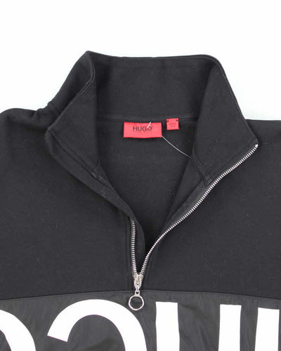 Vintage 2000's Hugo Boss Spell Out Quarter Zip Sweatshirt - M
