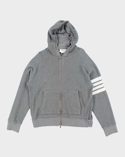 Vintage Thom Browne Heavyweight Ribbed Zip Up Hoodie - L
