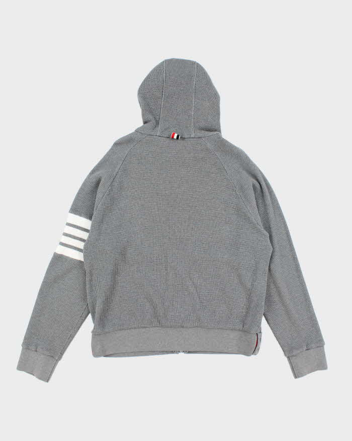 Vintage Thom Browne Heavyweight Ribbed Zip Up Hoodie - L