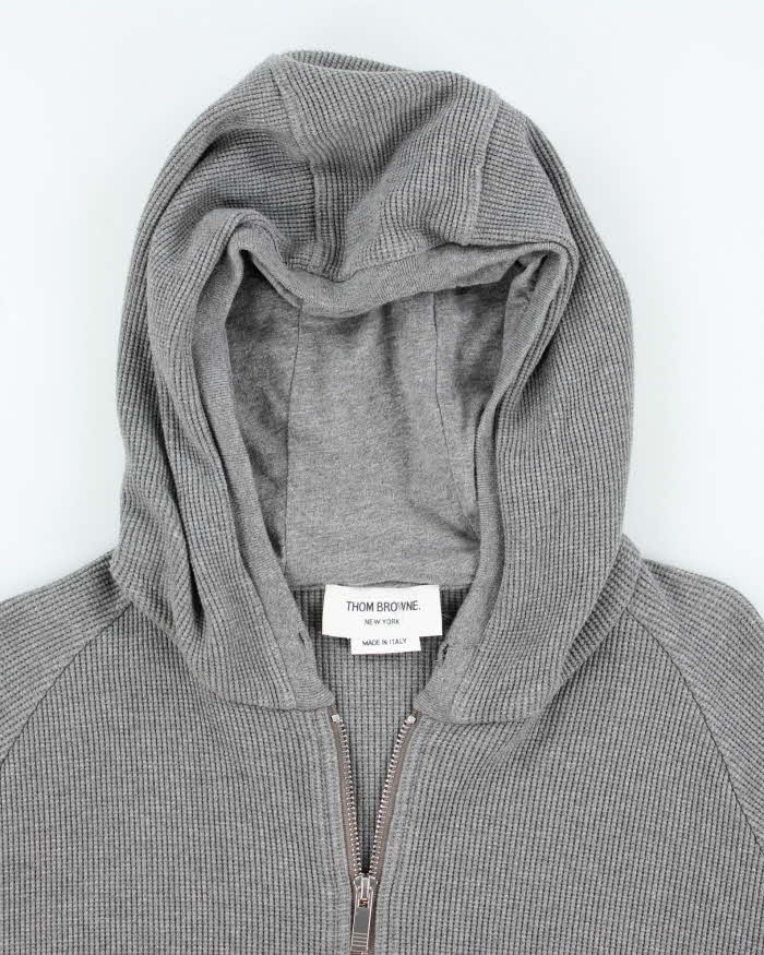 Vintage Thom Browne Heavyweight Ribbed Zip Up Hoodie - L