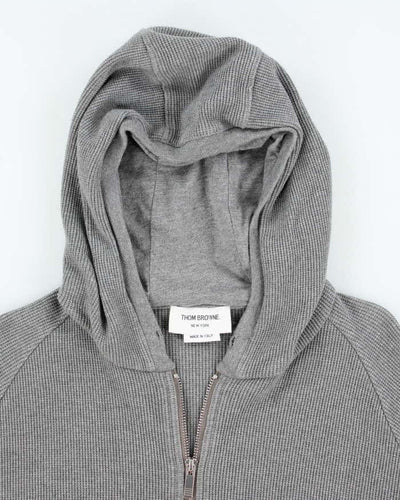 Vintage Thom Browne Heavyweight Ribbed Zip Up Hoodie - L
