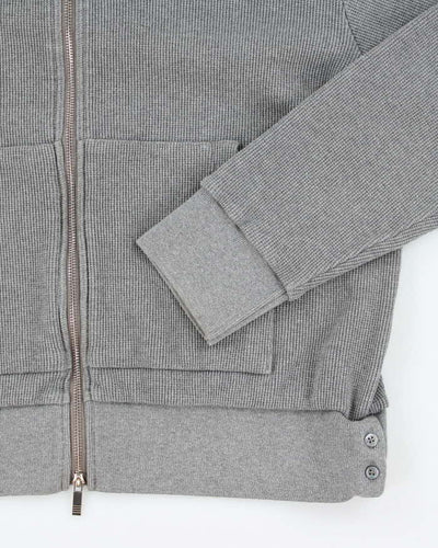 Vintage Thom Browne Heavyweight Ribbed Zip Up Hoodie - L