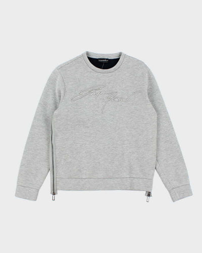 Vintage 2000's Emporio Armani Side Zip Embroidered Logo Sweatshirt - S