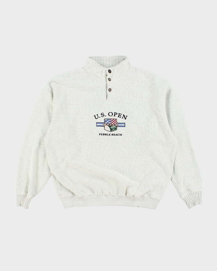 Vintage 2000's US Open Embroidered Logo Quarter Button Sweatshirt - XL