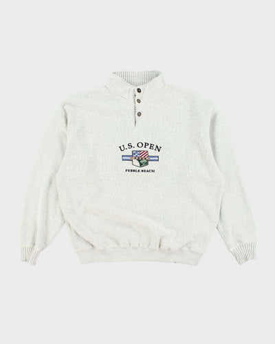 Vintage 2000's US Open Embroidered Logo Quarter Button Sweatshirt - XL