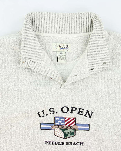 Vintage 2000's US Open Embroidered Logo Quarter Button Sweatshirt - XL