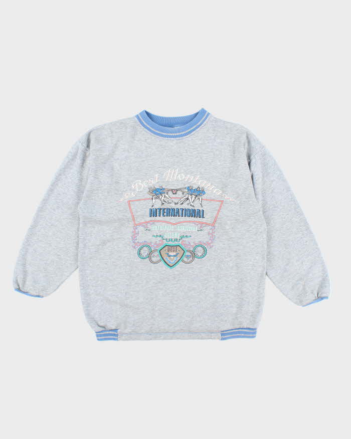 Vintage 90's Sports Graphic Ringer Style Sweatshirt - M