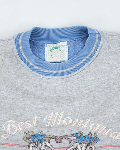 Vintage 90's Sports Graphic Ringer Style Sweatshirt - M