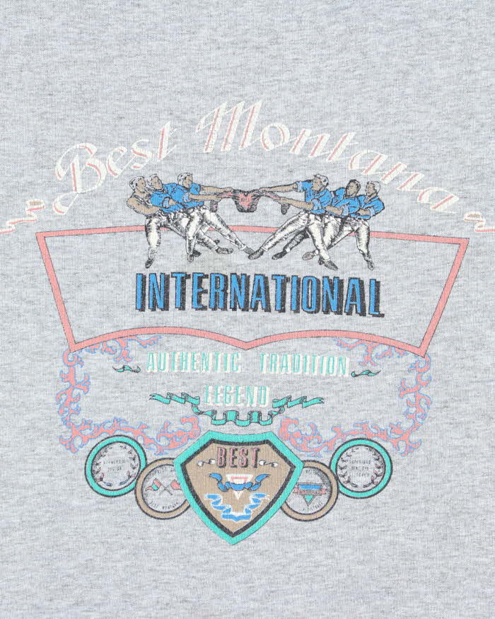 Vintage 90's Sports Graphic Ringer Style Sweatshirt - M