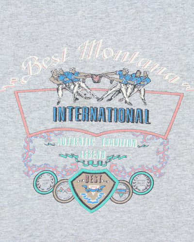 Vintage 90's Sports Graphic Ringer Style Sweatshirt - M