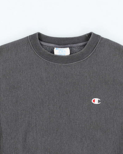 Vintage Champion Heavyweight Faded Grey Reverse Weave Sweatshirt - S