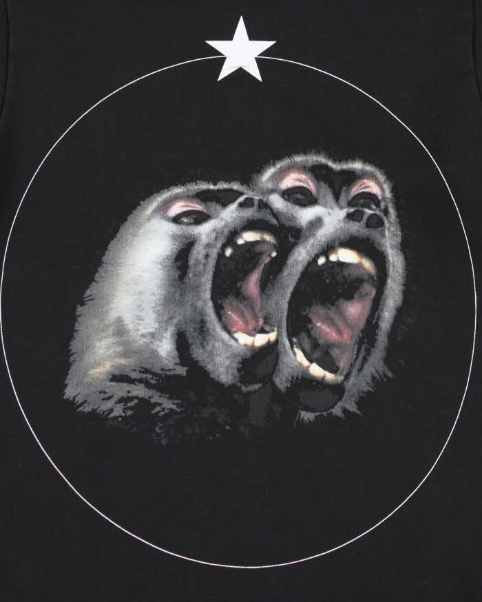 Vintage Givenchy Monkey Twin Head Graphic Sweatshirt - XS