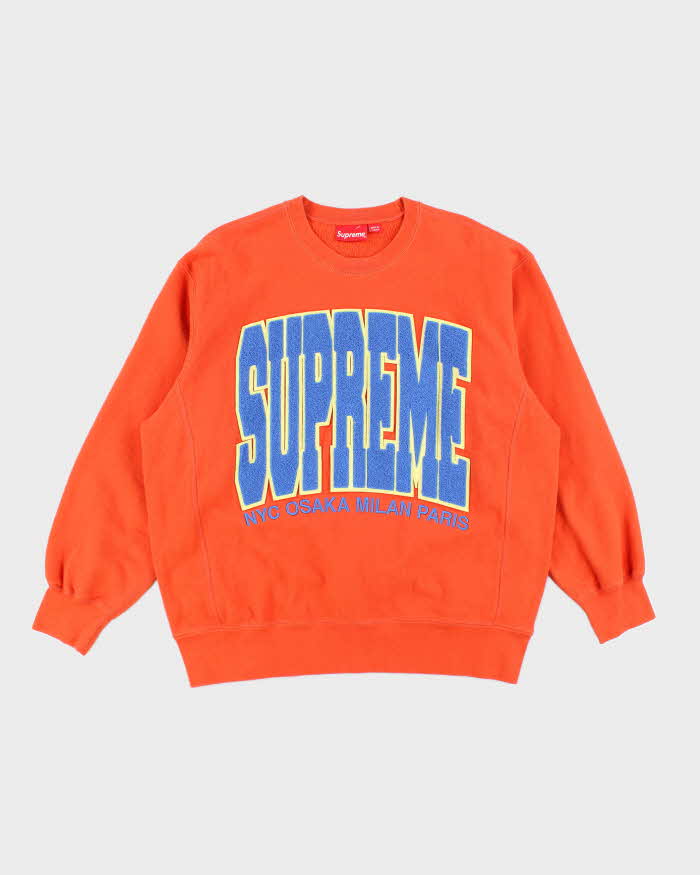 Vintage Supreme New York Heavyweight Textured Logo Sweatshirt - L