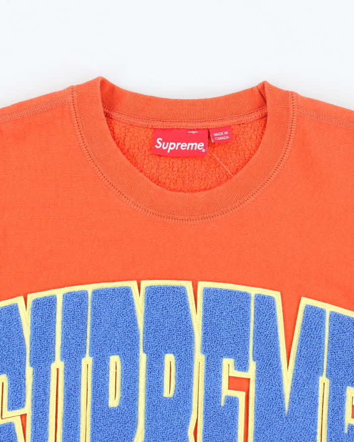 Vintage Supreme New York Heavyweight Textured Logo Sweatshirt - L