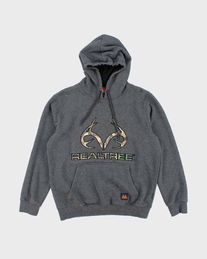 Vintage Y2K Real Tree Camo Spell Out Hoodie - M