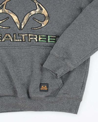 Vintage Y2K Real Tree Camo Spell Out Hoodie - M