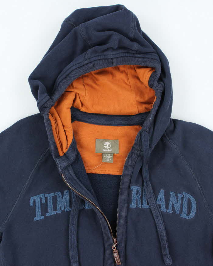 Vintage Y2K Timberland Spell Out Zip Up Hoodie - L