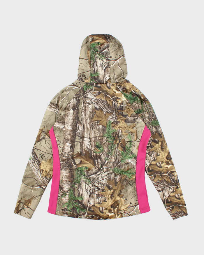 Vintage Women's Y2K Real Tree Camouflage Assyemtrical Zip Up Hoodie - M