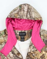 Vintage Women's Y2K Real Tree Camouflage Assyemtrical Zip Up Hoodie - M