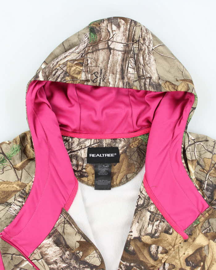 Vintage Women's Y2K Real Tree Camouflage Assyemtrical Zip Up Hoodie - M