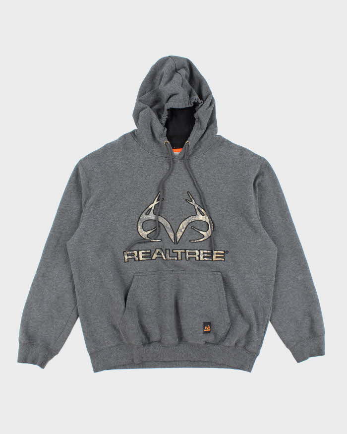 Vintage Y2K Real Tree Centre Logo Hoodie - L