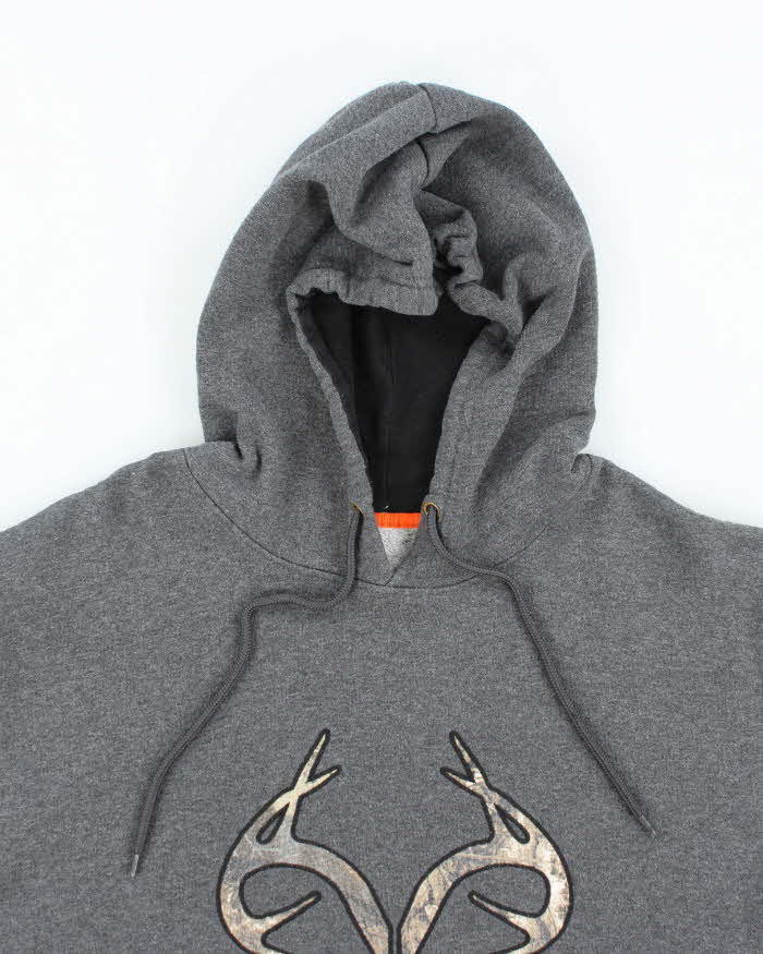 Vintage Y2K Real Tree Centre Logo Hoodie - L