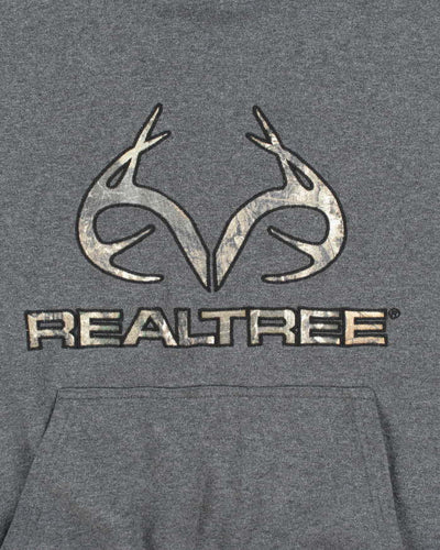 Vintage Y2K Real Tree Centre Logo Hoodie - L
