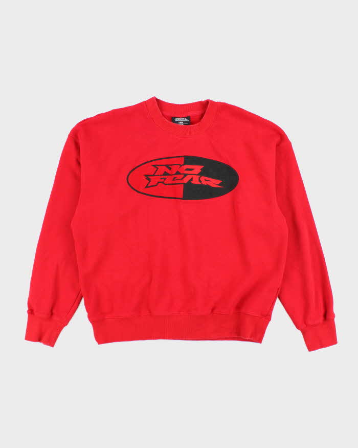 Vintage Y2K No Fear Boxy Big Centre Logo Sweatshirt - L