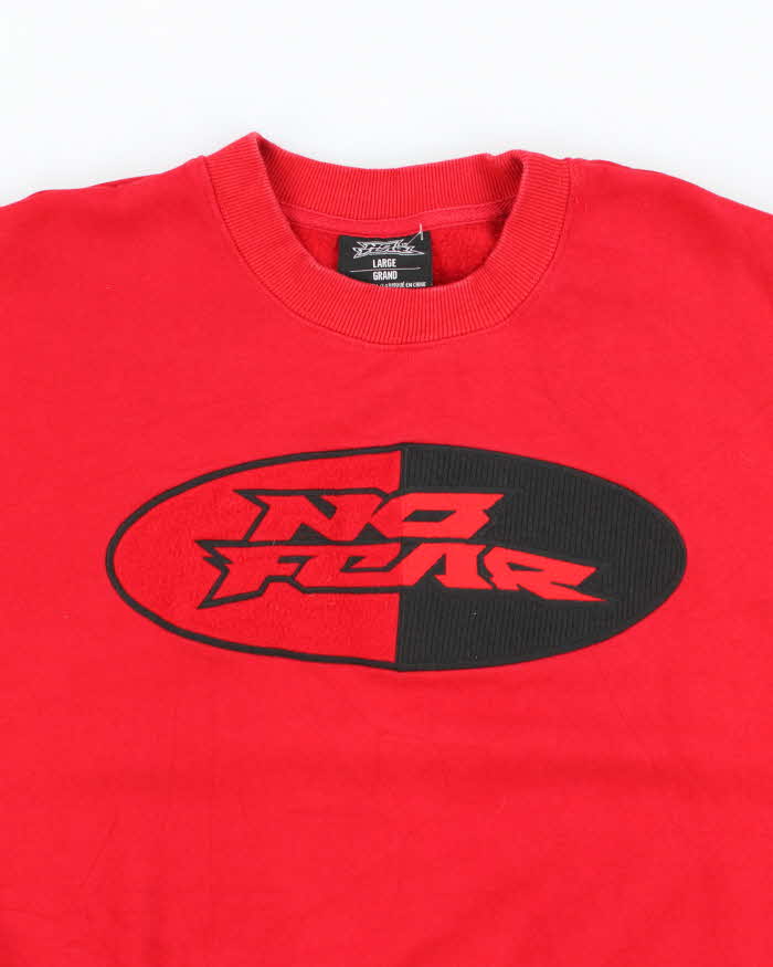 Vintage Y2K No Fear Boxy Big Centre Logo Sweatshirt - L
