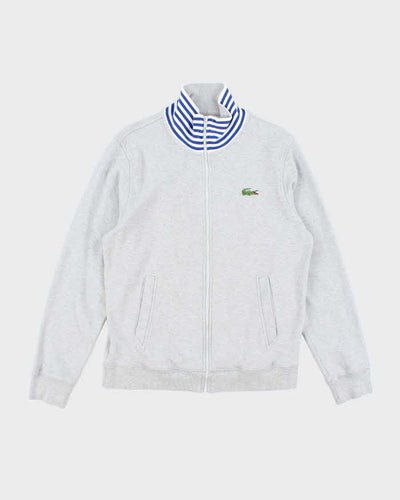Vintage 2000's Lacoste Full Zip Striped Neck Hoodie - M