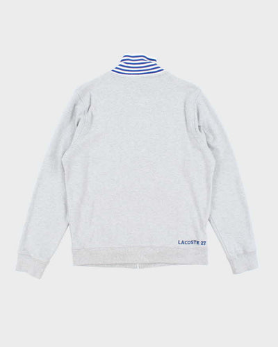 Vintage 2000's Lacoste Full Zip Striped Neck Hoodie - M
