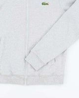 Vintage 2000's Lacoste Full Zip Striped Neck Hoodie - M