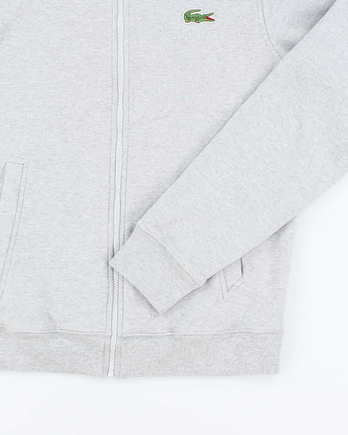 Vintage 2000's Lacoste Full Zip Striped Neck Hoodie - M