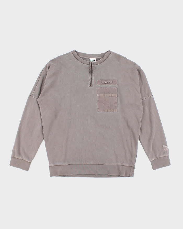 Vintage 2000's Puma Faded Quarter Zip Sweatshirt - S