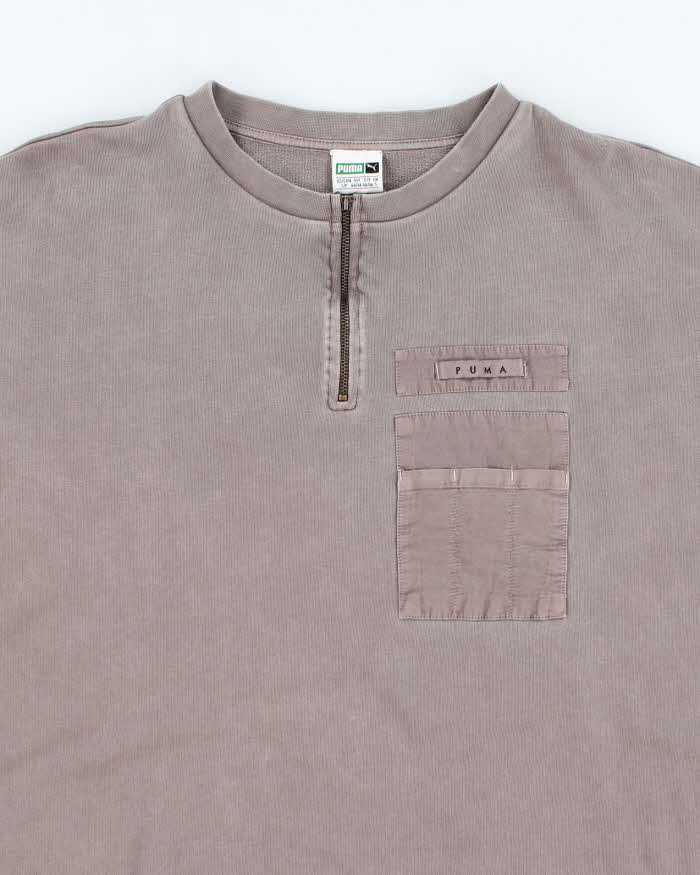 Vintage 2000's Puma Faded Quarter Zip Sweatshirt - S