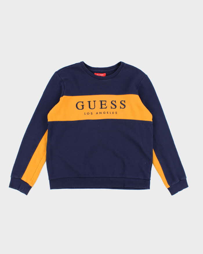 Vintage Y2K Guess Spell Out Two-Tone Sweatshirt - M