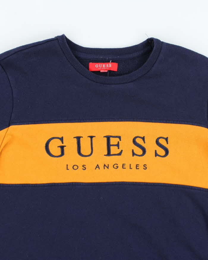 Vintage Y2K Guess Spell Out Two-Tone Sweatshirt - M